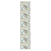 オリーブ，トスカーナ，花地中海の，レモン ショートテーブルランナー (正面)