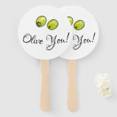 オリーブ ハンドファン (正面&裏面)