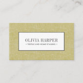オリーブ |プレーンエレガントリネンルックプロフェッショナル 名刺 (正面)