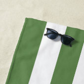 オリーブ&ホワイトストライプ | ブライドメイドビーチタオル ビーチタオル (インサイチュ)