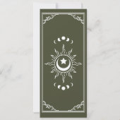 オリーブ&ホワイト神秘的なタロットカード日付を保存 招待状 (裏面)