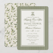オリーブ マルティーニ ティニ ビット クローサー ストライプ ブライダル シャワー 招待状 (正面/裏面)