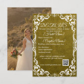 オリーブ ミニマル エレガント ウェディング 封筒カード エンクロージャーカード (正面/裏面)