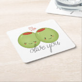 オリーブ·ユー·コースター スクエアペーパーコースター (アングル)