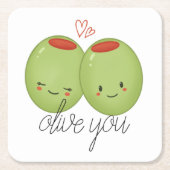 オリーブ·ユー·コースター スクエアペーパーコースター (正面)