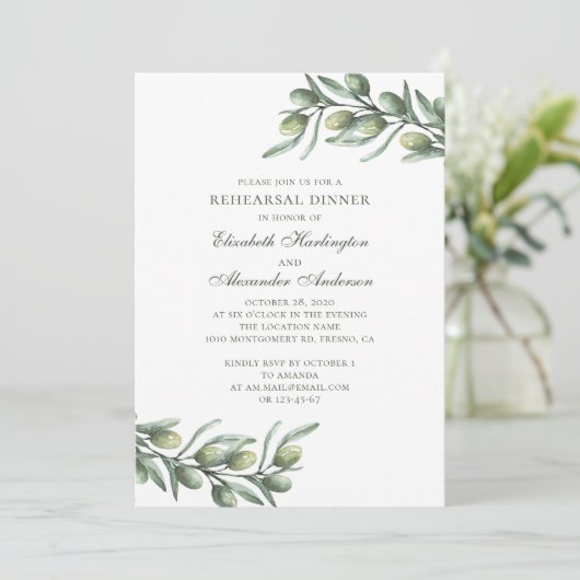 オリーブ。リハイタリアンーサルディナー。夏用植物学 招待状 (スタンド正面)