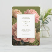 オリーブ | ヴィンテージバラ結婚式招待状 招待状 (スタンド正面)