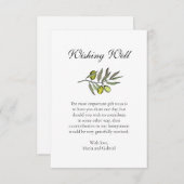 オリーブ.元気スタイリッシュを祈ってトスカーナスタイル結婚ズ エンクロージャーカード (正面/裏面)