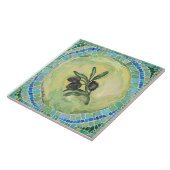 "オリーブ"、大きい(6" x 6")セラミックタイル タイル (側面)