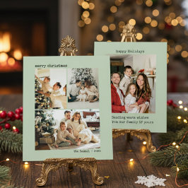 オリーブ ４家族写真コラージュ シーズンカード