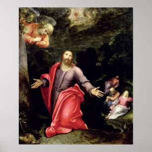 オリーブ、c.1590-95の庭のイエス・キリスト ポスター
