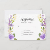 オリーブ | Chic LavenderフローラウェディングRsvpの応答 招待状 (正面)