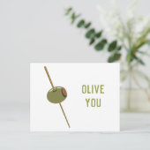 オリーブ(I愛)おもしろいでロマンチックなバレンタイン シーズンポストカード (スタンド正面)
