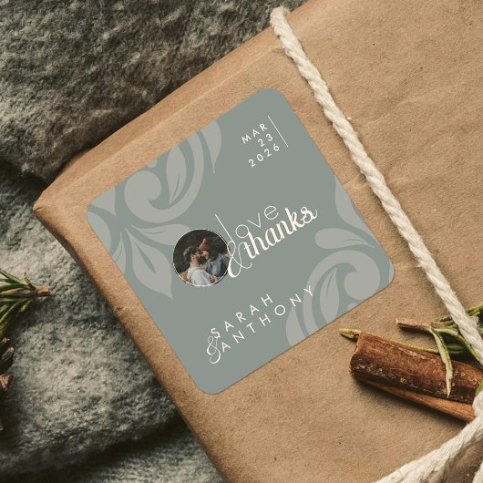 オリ自然ークラシックブエレガント写真結婚の スクエアシール