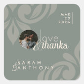 オリ自然ークラシックブエレガント写真結婚の スクエアシール (正面)
