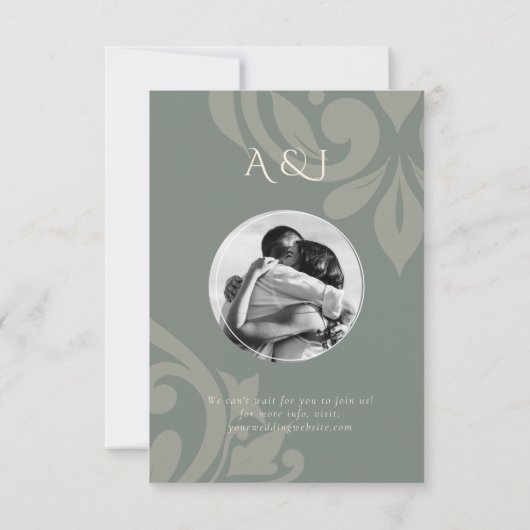 オリ自然ークラシックブエレガント写真結婚の セーブザデート (裏面)