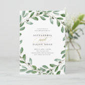 オリ色彩の鮮やかーブブランチ|シンプル水結婚色 招待状 (スタンド正面)