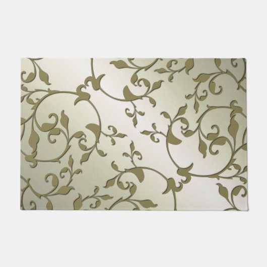 オリ葉ーブののスクロール ドアマット (正面)