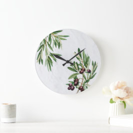 オリ葉ーブギリシ地中海のャ島  ラージ壁時計