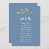 オリ葉ーブ。青いテーブル番号（座席付き） 招待状 (正面/裏面)