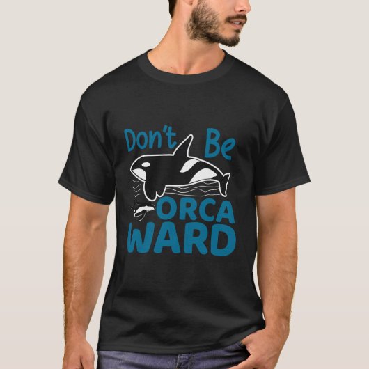 オルカおもしろいキラークジラ Tシャツ (正面)