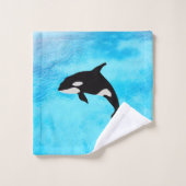 オルカおもしろい バスタオルセット (ウォッシュタオル)