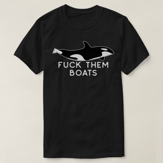 オルカが船を攻撃 Tシャツ (デザイン正面)