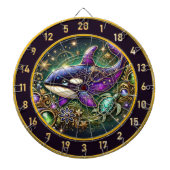 オルカと亀をテーマにしたウォールアート ダーツボード (正面)