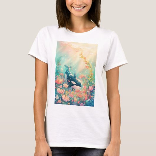 オルカの花の世界 Tシャツ (正面)