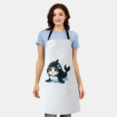 オルカの衣装を着た猫 エプロン (着用した状態)