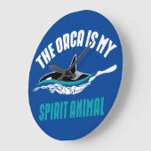 オルカは私の霊獣だ  ラージ壁時計 (傾斜)