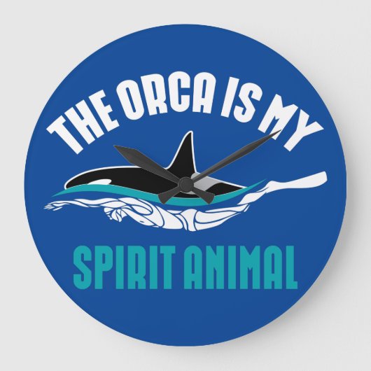 オルカは私の霊獣だ  ラージ壁時計 (正面)