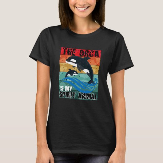 オルカは私の霊獣オルカだ Tシャツ (正面)