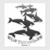 オルカアートステッカーパーソナライズされたクジラデカール シール (シート)