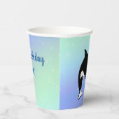 オルカキパーソナライズされたラーホエール誕生日 紙コップ (右)