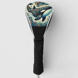 オルカキラークジラお洒落フローラ航海のビーチ ゴルフヘッドカバー