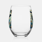 オルカキラークジラお洒落フローラ航海のビーチ ステムなしワイングラス (右)