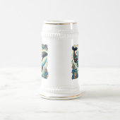 オルカキラークジラお洒落フローラ航海のビーチ ビールジョッキ (中央)