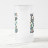 オルカキラークジラお洒落フローラ航海のビーチ フロストグラスビールジョッキ (中央)