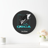 オルカキラークジラがオルカを愛する女性向け ラージ壁時計 (ホーム)