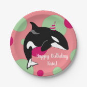 オルカキラークジラの誕生日 ペーパープレート (正面)