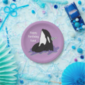 オルカキラークジラの誕生日 ペーパープレート (パーティー)