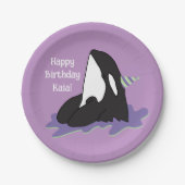 オルカキラークジラの誕生日 ペーパープレート (正面)