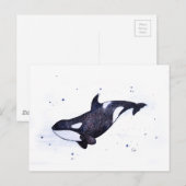オルカキラークジライラストレーション ポストカード (正面/裏面)