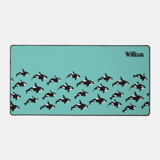 オルカキラークジラパーソナライズされた デスクマット (正面)