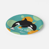 オルカキラークジラ誕生日 ペーパープレート (アングル)