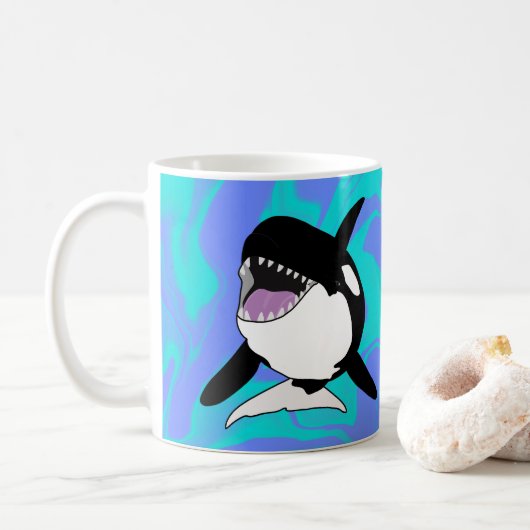 オルカキラークジラ コーヒーマグカップ (ドーナツ)