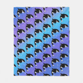 オルカキラークジラ フリースブランケット (正面)