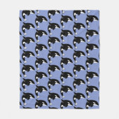 オルカキラークジラ フリースブランケット (正面)