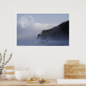 オルカキラーホエーすごいル&ムーンワイルドライフアート ポスター (キッチン)